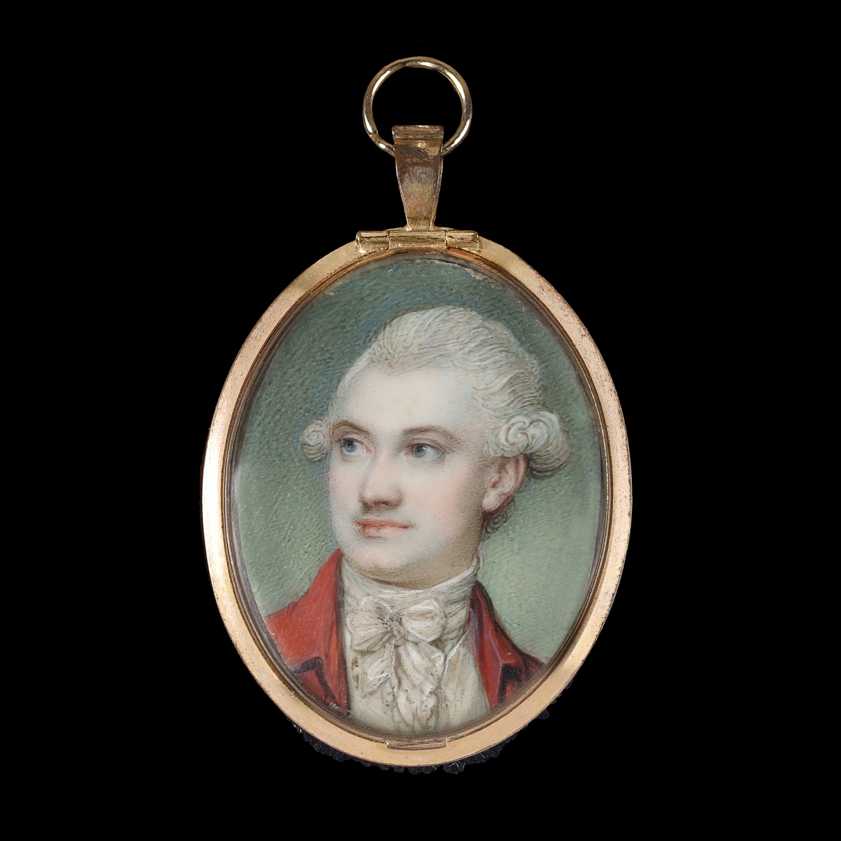 Portrait of a Gentleman, wearing a red coat and white stock and cravat